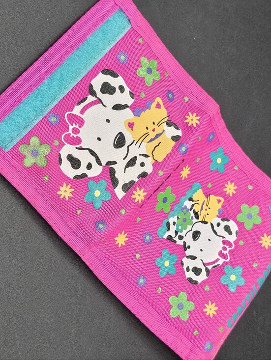Sanrio Handbags - 1994 Sanrio Spottie Dottie Wallet Dalmatian Dog Hook & Loop Vtg Pink Japan 90s